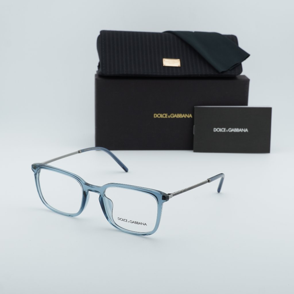 Dolce & Gabbana Dg3349f 3040 Rectangle Eyeglasses 54mm - Transparent Blue